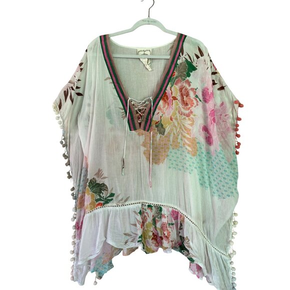 Z&L Floral Sheer Boho Butterfly Sleeve Kimono Duster Cover Up With Tassels - Picture 2 of 10